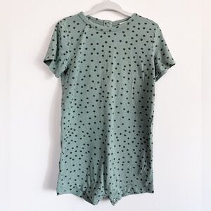 Kate Quinn Green Polka Dot Short Sleeve Romper Sz 18-24 month